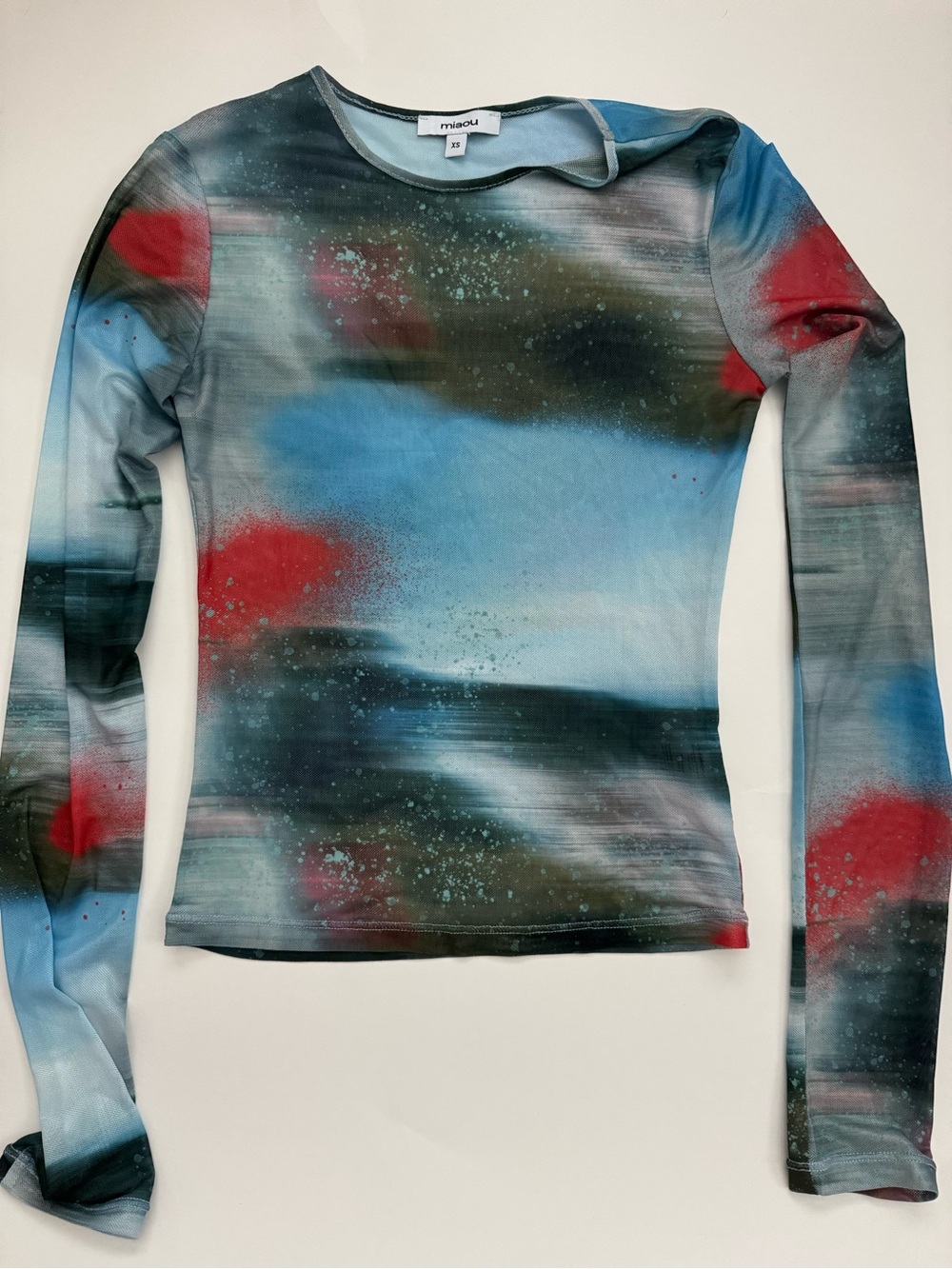 Miaou Women's XS Multicolor mesh long tee